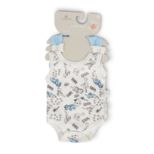 Moni Babaruha body 3 dbos ujjatlan body szett kék kombidressz, body