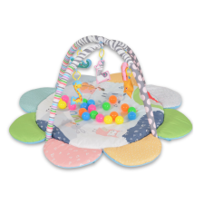 Moni Happy Space Daisy kerek játszószőnyeg 20 db labdával - Virágos kreatív és készségfejlesztő