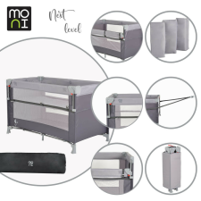  MONI Next level utazóágy lehajtható oldalfal 2 szint szürke utazóágy