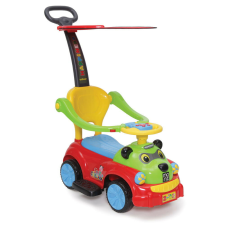 Moni Panda bébitaxi tolókaros, napfénytetővel piros lábbal hajtható járgány