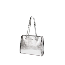  Monica&amp;Co Fekete-Ezüst Színű Női Oldal- És Válltáska Lánccal kézitáska és bőrönd