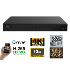  Monitorrs Security - 32 csatornás IP rögzítő, 16xPoE - 6117 dvr és nvr videó rögzítő
