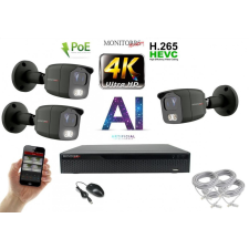  Monitorrs Security - 4K AI IP kamerarendszer 3 kamerával 8 Mpix GT - 6379K3 megfigyelő kamera