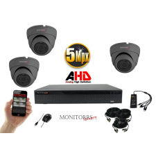 Monitorrs Security - AHD Dóm kamerarendszer 3 kamerával 5 Mpix - 6044K3 megfigyelő kamera