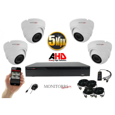 Monitorrs Security - AHD Dóm kamerarendszer 4 kamerával 5 Mpix - 6043K4 megfigyelő kamera