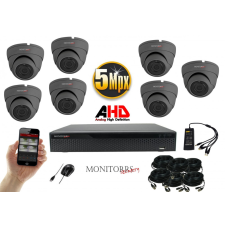  Monitorrs Security - AHD Dóm kamerarendszer 7 kamerával 5 Mpix - 6044K7 megfigyelő kamera