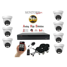 Monitorrs Security - AHD dóm kamerarendszer 7 kamerával 5 Mpix - 6197K7 megfigyelő kamera