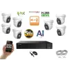  Monitorrs Security - AI IP Aktív dóm kamerarendszer 7 kamerával 5 mpix - 6077K7