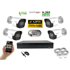 Monitorrs Security - IP kamerarendszer 4 kamerával 4 Mpix - 6024K4 megfigyelő kamera