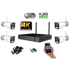 Monitorrs Security - Wifi IP 4K kamerarendszer 4 kamerával 8 Mpix. - 6125k4 megfigyelő kamera