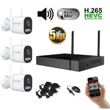 Monitorrs Security - Wifi IP kamerarendszer 3 kamerával 5 Mpix, aktív - 6123K3 megfigyelő kamera
