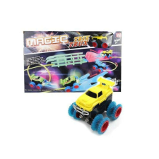 Monster trix trax ,verseny autó. víágító pályával 2 autóval autópálya és játékautó