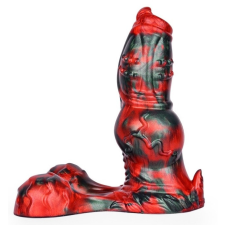 MONSTERED Ekurix – prémium fekete-piros dildó 17x7,5 cm műpénisz, dildó