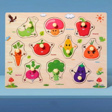 Montessori fejlesztő fa puzzle játék Járművek gyerekeknek 1 puzzle, kirakós