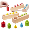  Montessori színes fa hengerek