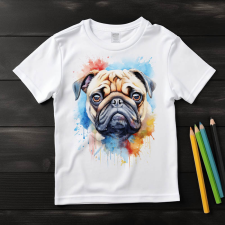  Mopsz póló (Gyerek)(Színes) gyerek póló