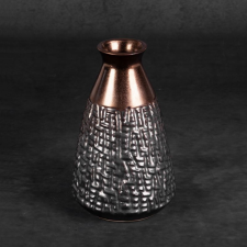 Morena kerámia váza Acélszürke/bronz 16x16x24 cm dekoráció