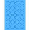 MOS Etikett címke színes kör 40 mm-es átmérő kerek kék 24 db/ív, 25 ív/csomag