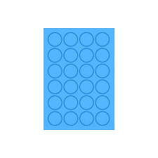 MOS Etikett címke színes kör 40 mm-es átmérő kerek kék 24 db/ív, 25 ív/csomag etikett