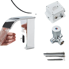  Mosdócsaptelep, érintőképernyős vezérlés, elegáns dizájn, Chrome A Short csaptelep