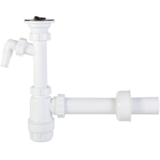  Mosdószifon, leeresztőszeleppel, mosógép csatlakozóval, Ø40 mm-es elfolyással (Mosdószifon,) beépíthető gépek kiegészítői