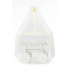  Moses Basket fonott függönyös kiságy Deluxe Amelie - fehér + krémszínű ágyneműhuzat babakocsi kiegészítő