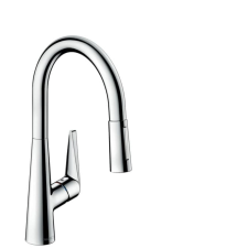 Mosogató csaptelep Hansgrohe Talis kihúzható zuhannyal, 2 áram króm 73876000 csaptelep