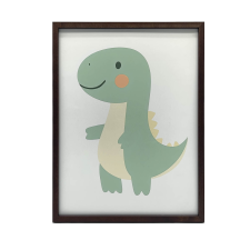 MOSOLYGÓ DINOSZAURUS FESTMÉNY VÁSZRA KERET NÉLKÜL 30x40 CM PREMIUM grafika, keretezett kép