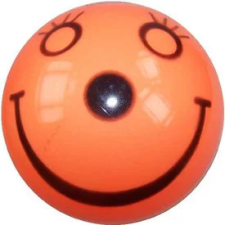  Mosolygó lakkfényű gumilabda - narancssárga, 22 cm játéklabda