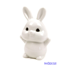 Mosolygós nyuszi figura fényes 13,5cm dekorációs kellék