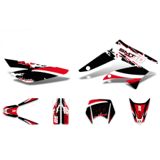 Motomotors Díszítő / matricakészlet fekete-fehér-piros matt Gilera SMT 11-17-hez motorkerékpár idom