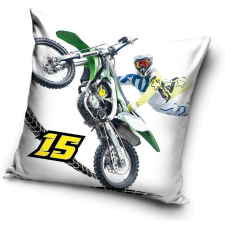 Motorkerékpár Motokrossz párnahuzat 40x40 cm fehér lakástextília