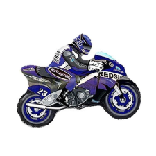 Motorkerékpár Motor Blue-Yellow, Motor fólia lufi 36 cm party kellék