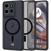  Motorola Edge 60 Neo 5G telefontok - Tech-Protect Magmat - MagSafe kompatibilis áttetsző műanyag hátlap tok, fekete szilikon kerettel