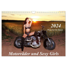  Motorräder und Sexy Girls (Wandkalender 2024 DIN A4 quer), CALVENDO Monatskalender – Udo Talmon naptár, kalendárium
