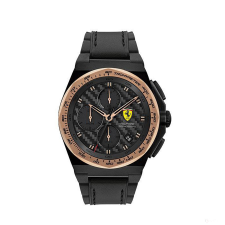MOVADO Scuderia Ferrari Karóra Aspire, Fekete/Rózsa Arany, Silicone Szíj, 44Mm karóra