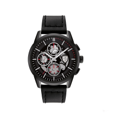 MOVADO Scuderia Ferrari Karóra Grand Tour, Fekete Bőr Szíj, 44Mm karóra