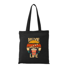  Movie is my life - Bevásárló táska Fekete egyedi ajándék