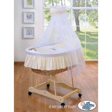  Mózeskosár/fonott drapéria kiságy - Donkey Luca krémszínű babakocsi kiegészítő