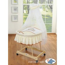  Mózeskosár/Fonott drapéria kiságy - Teddy Bear Barnaba krémszínű babakocsi kiegészítő
