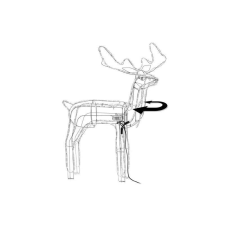  Mozgó fejű LED 3D rénszarvas kültéri dekoráció, 90 cm, kék kültéri izzósor