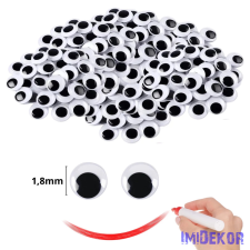  Mozgó szem kerek 1,8cm 100db/csomag dekorációs kellék