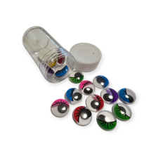  Mozgószem színes, pillás öntapadó 15 mm dekorációs kellék