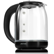 MPM MCZ-129 Vízforraló 1.6L 1500 Watt - Átlátszó / Fekete (MCZ-129) vízforraló és teáskanna