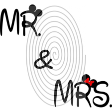  Mr &amp; Mrs (2 színű - fekete, piros) - falmatrica tapéta, díszléc és más dekoráció