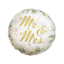 Mr & Mrs, Esküvő fólia lufi 36 cm party kellék