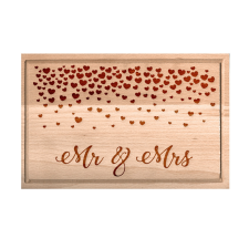 Mr. és Mrs. szívecskés vágódeszka - nagy, Mr. és Mrs. szívecskés vágódeszka - nagy konyhai eszköz