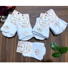 MR Pamut női gumi nélküli zokni 5 pár/cs fehér