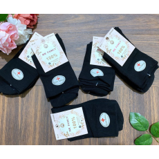 MR Pamut női gumi nélküli zokni 5 pár/cs fekete