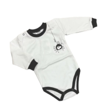 MROFI Hosszú Ujjú Body - Fehér/Fekete Kispók - 74 kombidressz, body